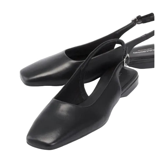 VAGABONG SHOEMARKERS - DELIA BALLET FLAT IN BLACK LEATHER