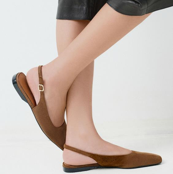 VAGABONG SHOEMARKERS - DELIA BALLET FLAT IN BROWN SUEDE
