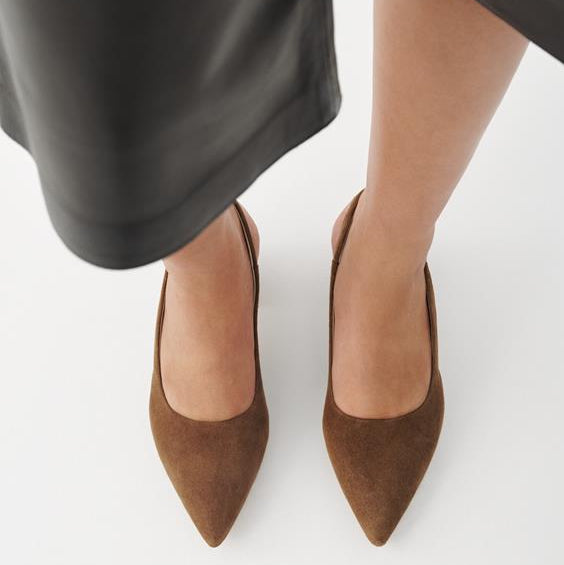 VAGABOND SHOEMAKERS - MARTA SLING BACK PUMP IN BROWN SUEDE