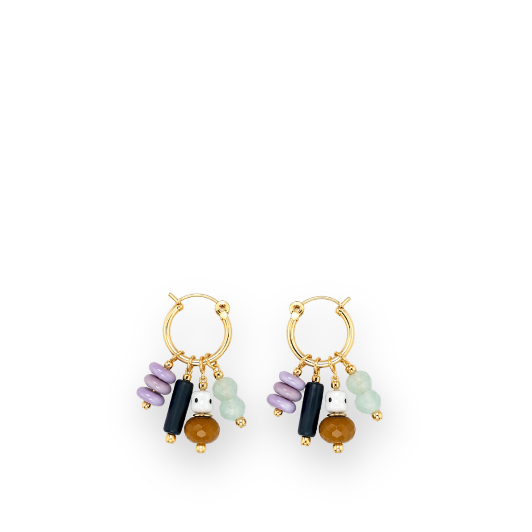 JILL MAKES - LEA BEADED CHARM EARRINGS IN MULTI