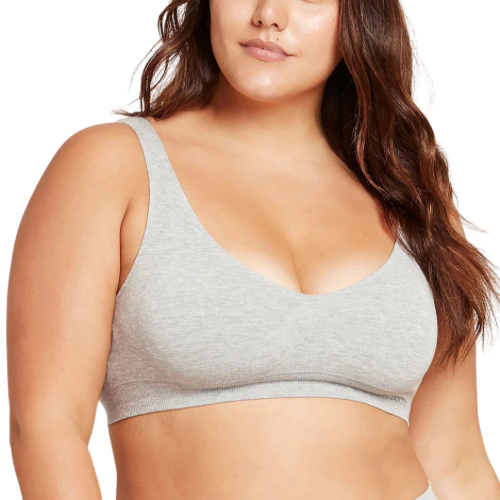 BOODY - PADDED SHAPER CROP BRA IN LIGHT GREY MARL