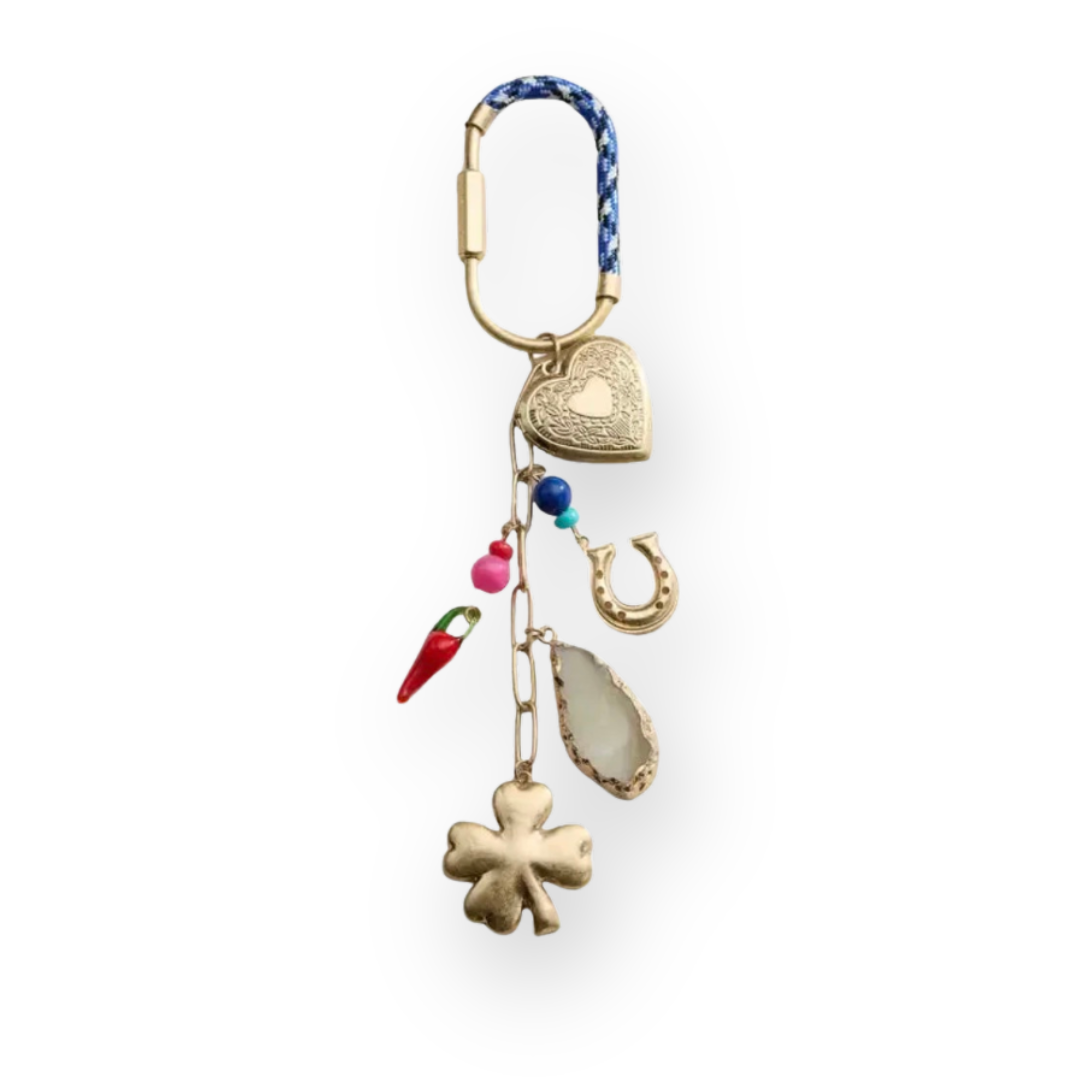 FREM - LUCKY BAG CHARM KEYCHAIN IN MULTI ENAMEL