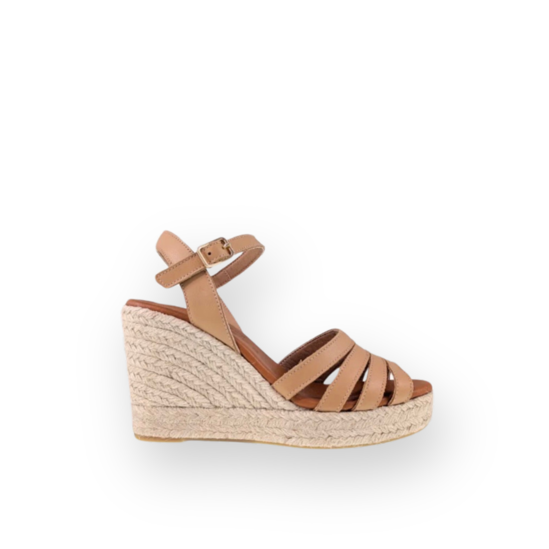 ATELIERS - NOLITA WEDGE SANDAL IN TAN LEATHER