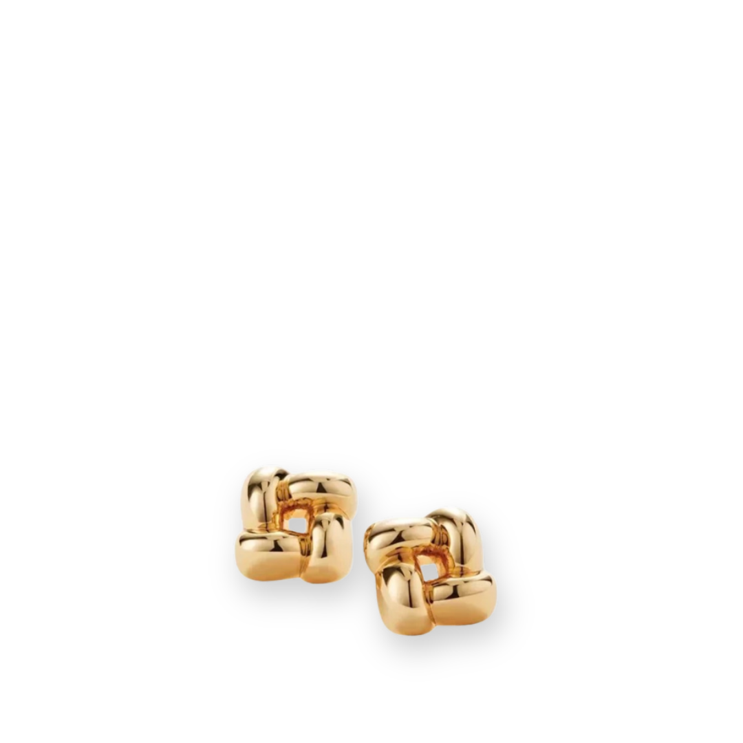 JENNY BIRD - SMALL WOVEN SQUARE EARRING IN GOLD