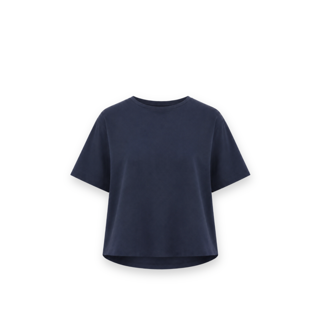 MPG SPORT - BOXY CROPPED PIMA TEE IN NAVY
