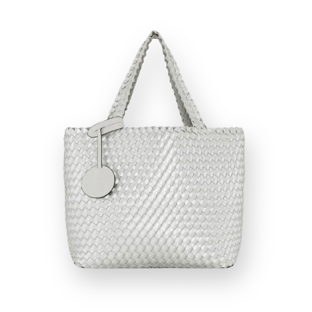 ILSE JACOBSEN - REVERSIBLE TOTE BAG IN MOONSTRUCK/SILVER SYNTHETIC LEATHER