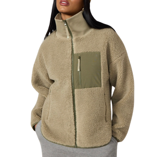 MPG SPORT - BERBER JACKET IN SILVER SAGE SHERPA