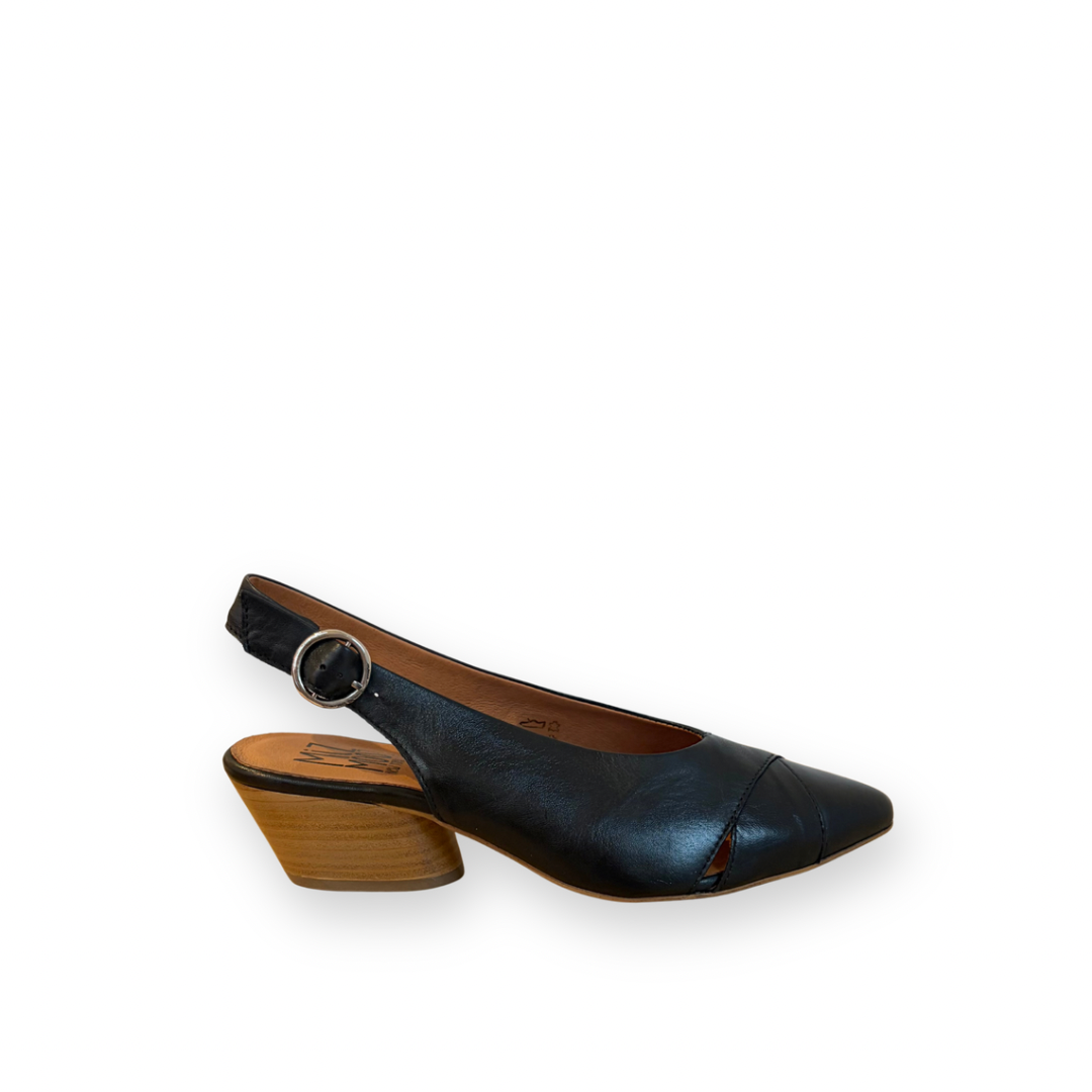 MIZ MOOZ - HENRIE SLINGBACK PUMP IN BLACK LEATHER