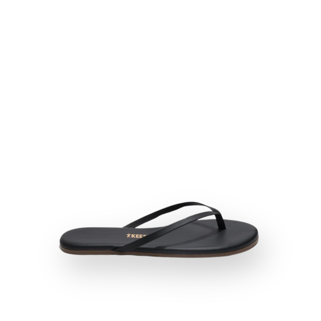 TKEES - LILY LINERS THONG SANDAL IN SABLE MATTE LEATHER