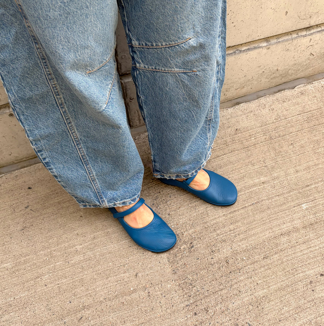 CAMPER - RIGHT MARY-JANE FLAT K201365-035 IN BLUE LEATHER