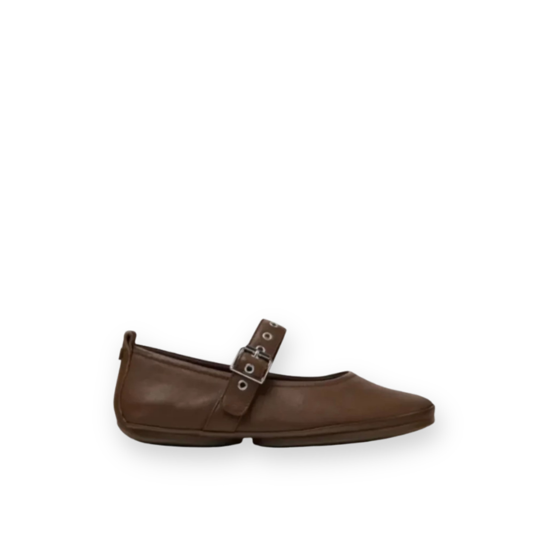 CAMPER - RIGHT MARY-JANE FLAT K201962-004 IN BROWN LEATHER