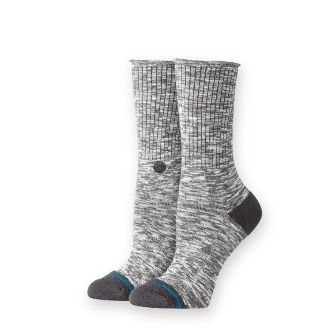 STANCE - W ROLLED SLUB CREW SOCK IN DARK GREY