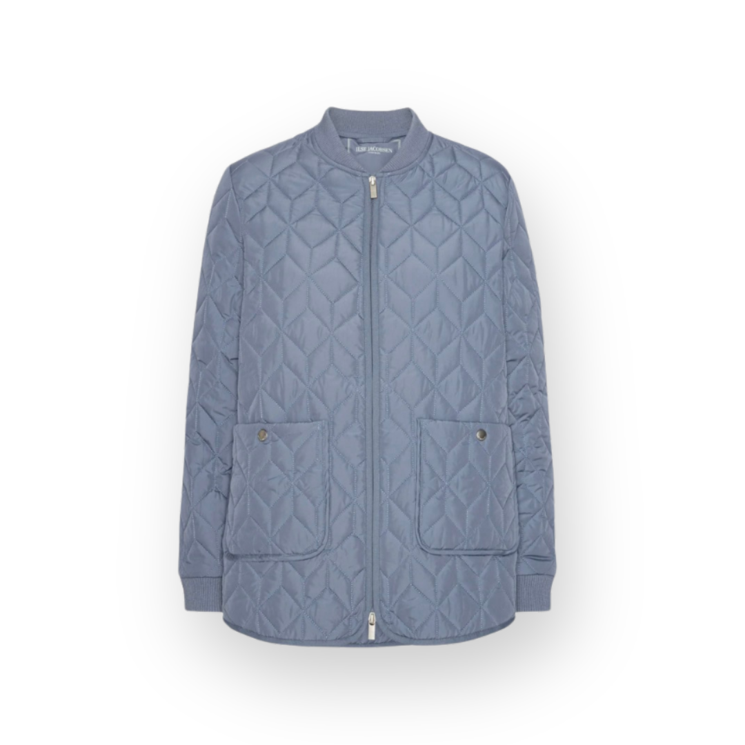 ILSE JACOBSEN - SHORT QUILTED JACKET IN BLUE GREY ART45