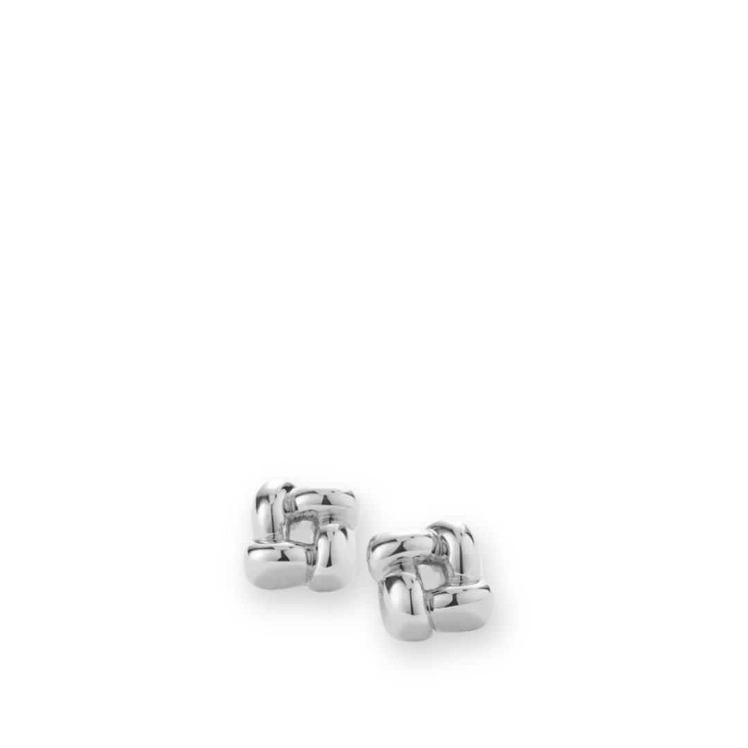 JENNY BIRD - SMALL WOVEN SQUARE EARRING IN SILVER
