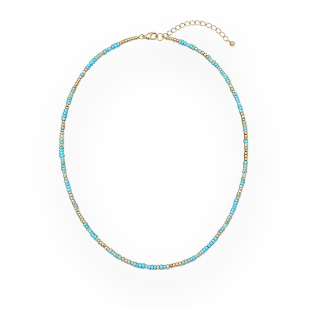 THE SILVER WREN - UNITY BEADED NECKLACE IN AQUA
