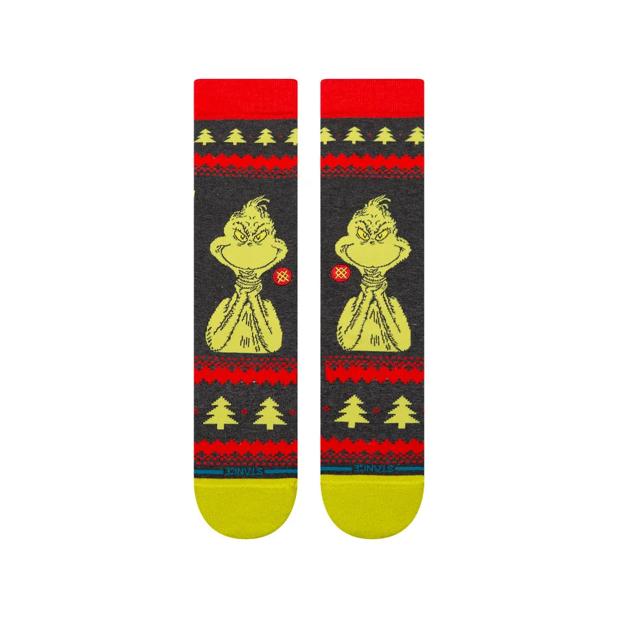 STANCE - GRINCH SWEATER CREW SOCK IN BLACK