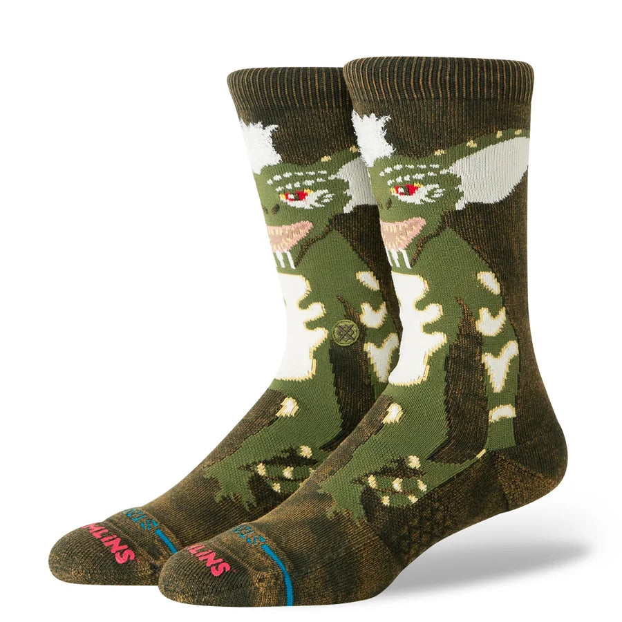 STANCE - GREMLINS STRIPE CREW SOCK IN DARK GREEN