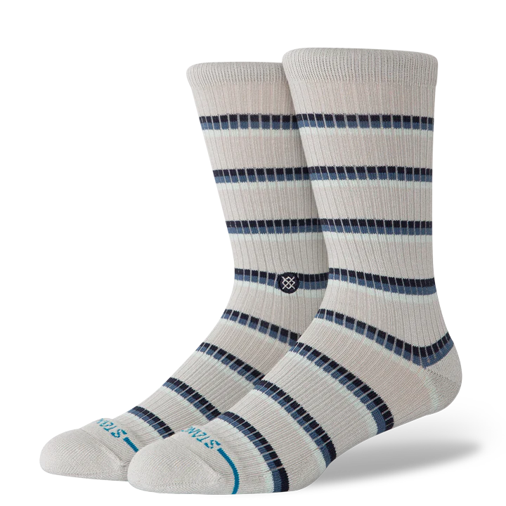 STANCE - MULTISTRIPE RIBBED CREW SOCK IN GREY