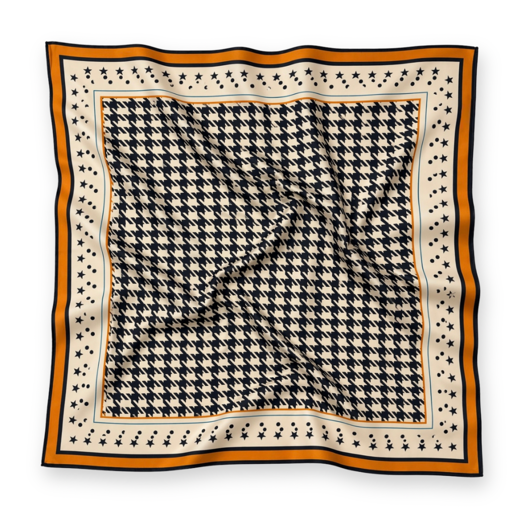 PALM PALM - ARIA SQUARE SCARF IN BLACK MULTI SILK