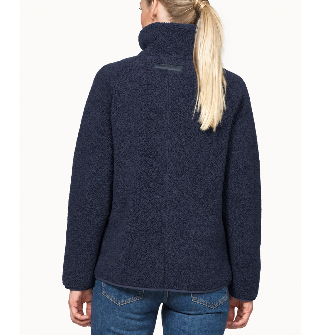 ILSE JACOBSEN - SHORT COLLARED JACKET BONDEDOILE02 IN DARK INDIGO FLEECE