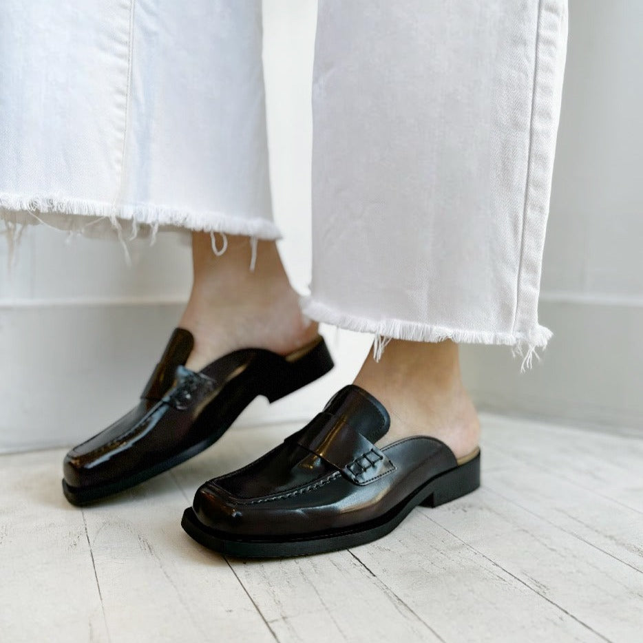 ALOHAS - ALFRED MULE IN DARK BURGUNDY LEATHER