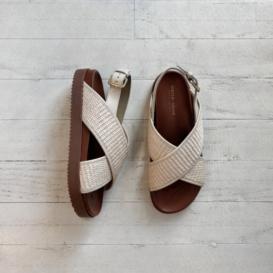 SISTER X SOEUR - AMARI SLINGBACK SANDAL IN NATURAL LEATHER
