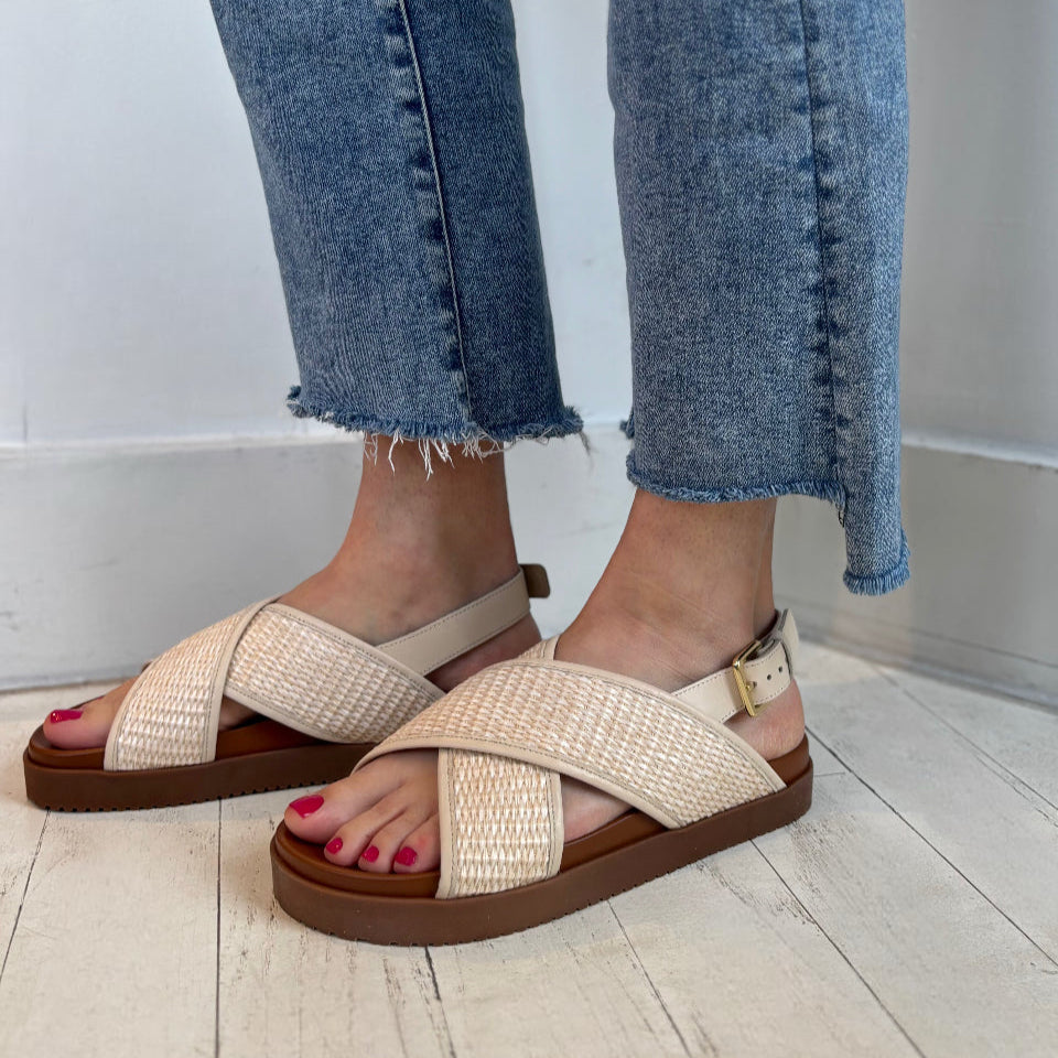 SISTER X SOEUR - AMARI SLINGBACK SANDAL IN NATURAL LEATHER