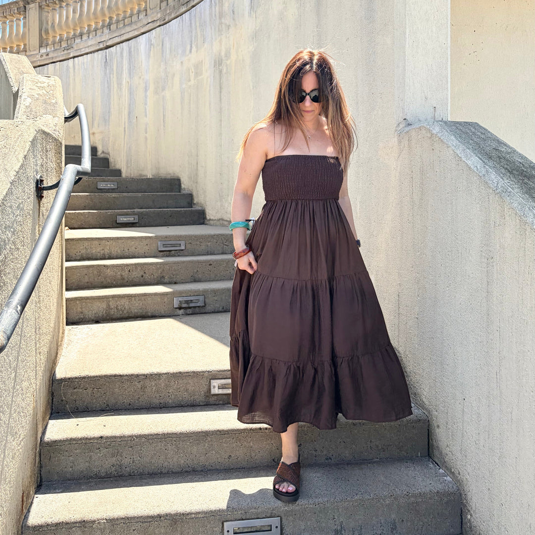 SISTER X SOEUR - AMARI SLINGBACK SANDAL IN BROWN LEATHER