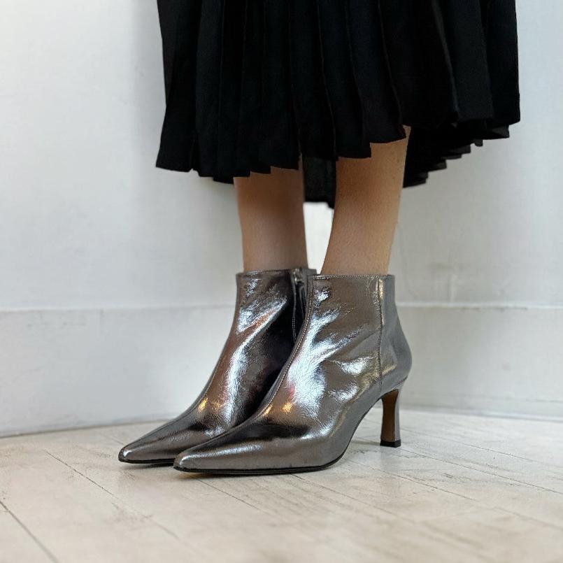 ANGEL ALARCON - HAMIA BOOTIE IN STEEL METALLIC LEATHER