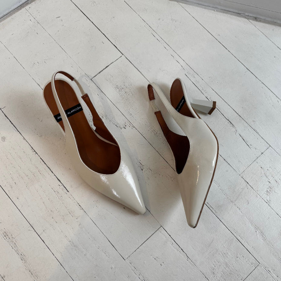 ANGEL ALARCON - MALLORY SLINGBACK PUMP IN VANILLA LEATHER