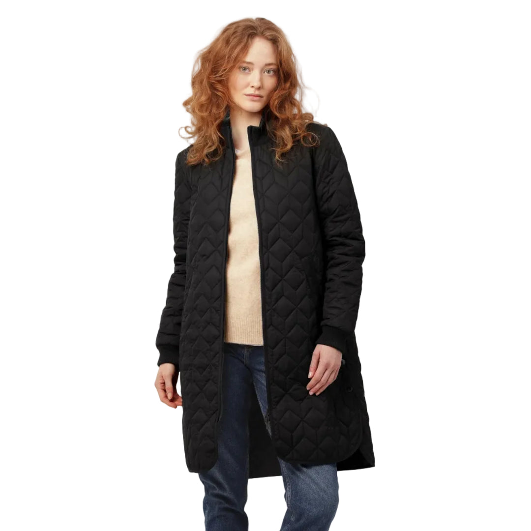 ILSE JACOBSEN - LONG PADDED QUILTED COAT ART06 IN BLACK