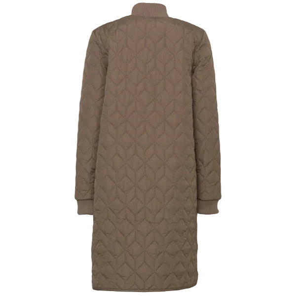 ILSE JACOBSEN - LONG PADDED QUILTED COAT ART06 IN MUD