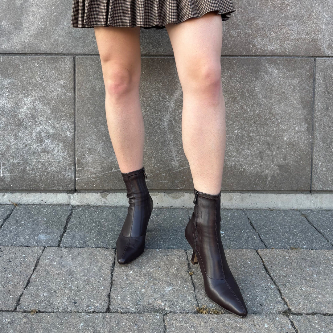 MOLLINI - AUDRY BOOTIE IN CHOCOLATE BROWN SYNTHETIC LEATHER