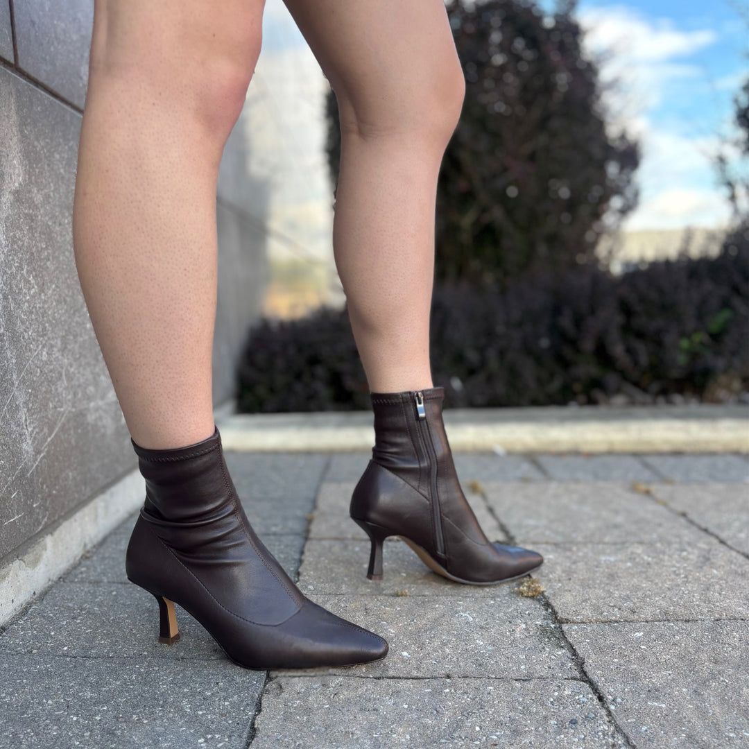 MOLLINI - AUDRY BOOTIE IN CHOCOLATE BROWN SYNTHETIC LEATHER