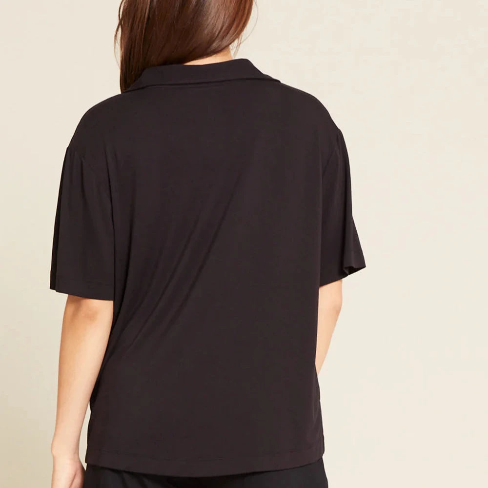 BOODY - GOODNIGHT SHORT SLEEVE SLEEP SHIRT IN BLACK