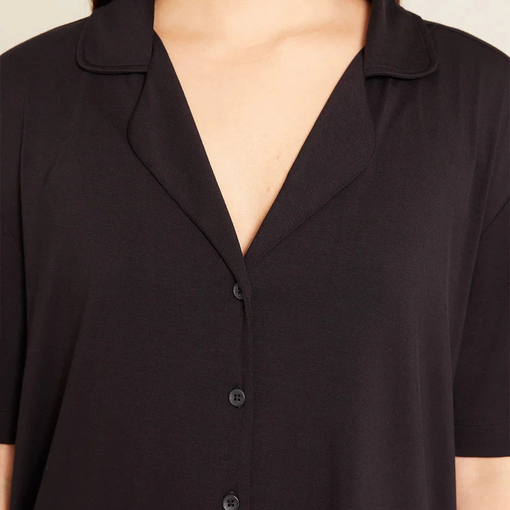 BOODY - GOODNIGHT SHORT SLEEVE SLEEP SHIRT IN BLACK