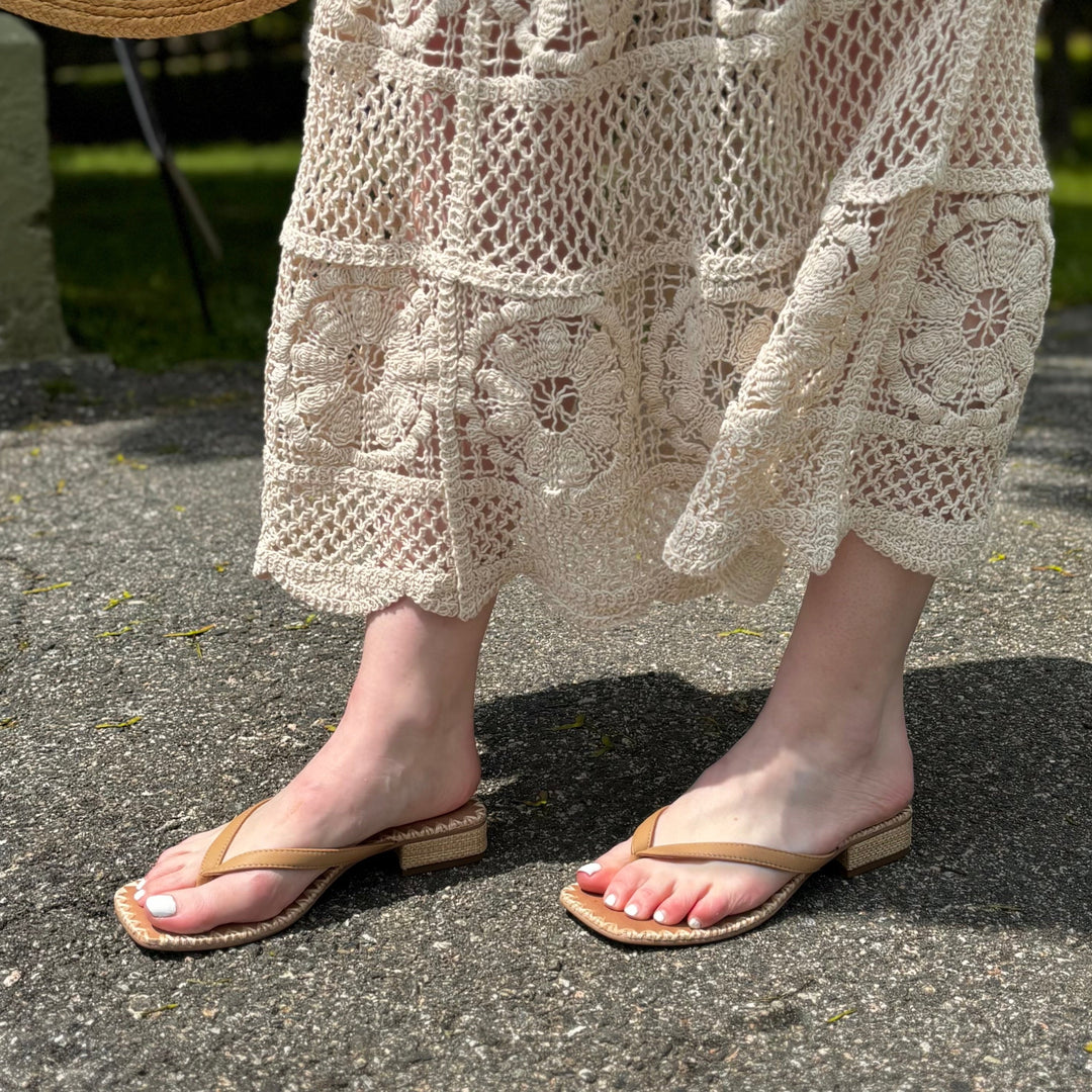 DOLCE VITA - BARTY THONG SANDAL IN LIGHT TAN SYNTHETIC SUEDE