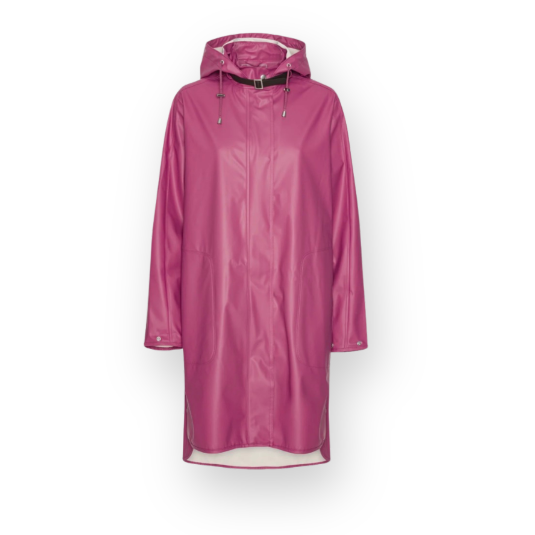 ILSE JACOBSEN - LONG RAIN COAT IN MAGENTA HAZE RAIN71
