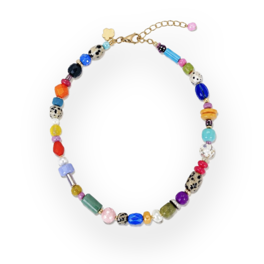 JILL MAKES - WINONA BEADED NECKLACE IN BRIGHT MULTI