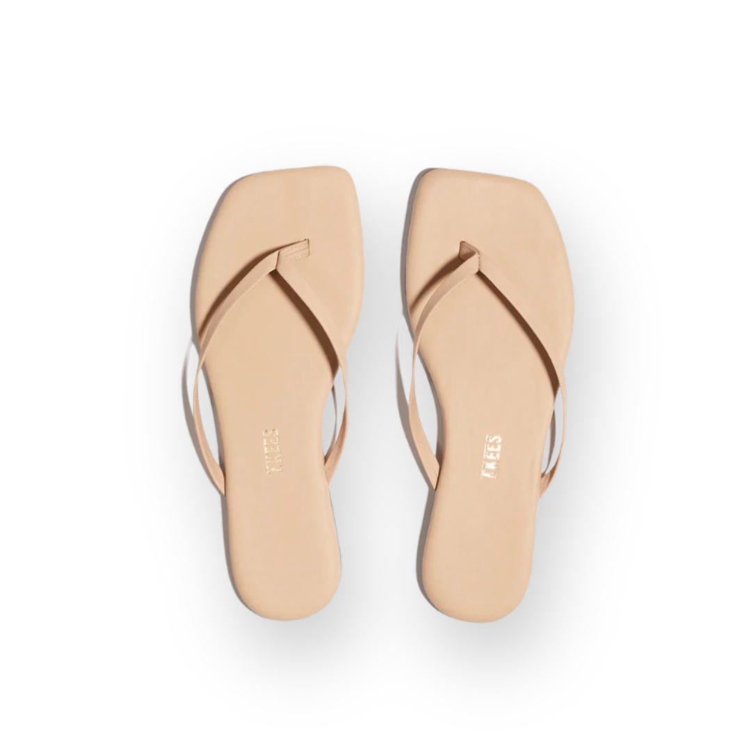 TKEES - LILY SQUARE TOE THONG SANDAL IN SUNKISSED MATTE LEATHER