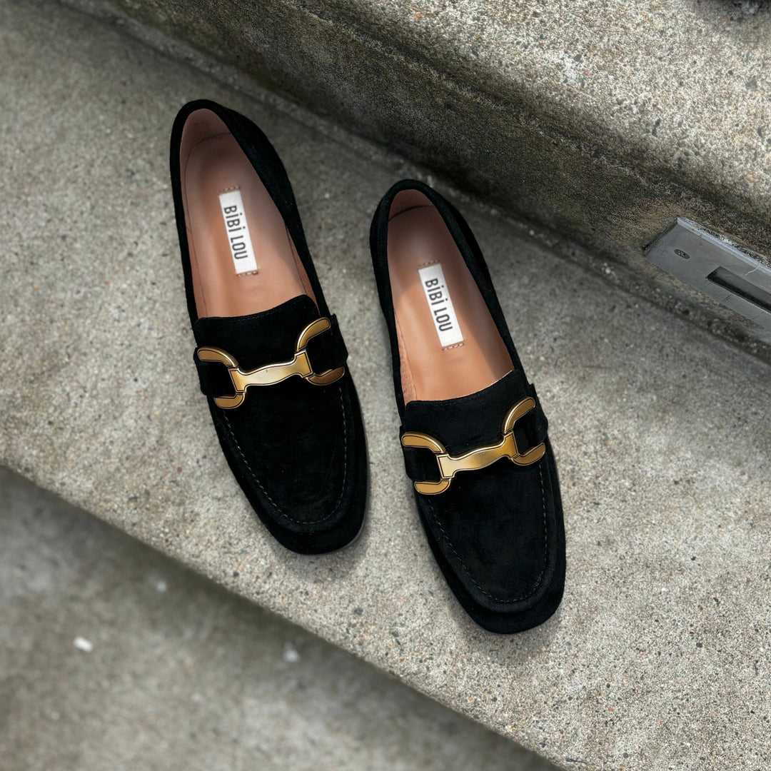 BIBI LOU - VELA LOAFER IN BLACK SUEDE