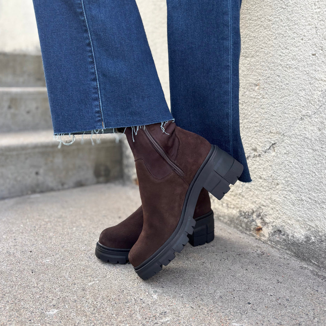 BOS & CO - BREENA TALL BOOT IN BROWN SUEDE
