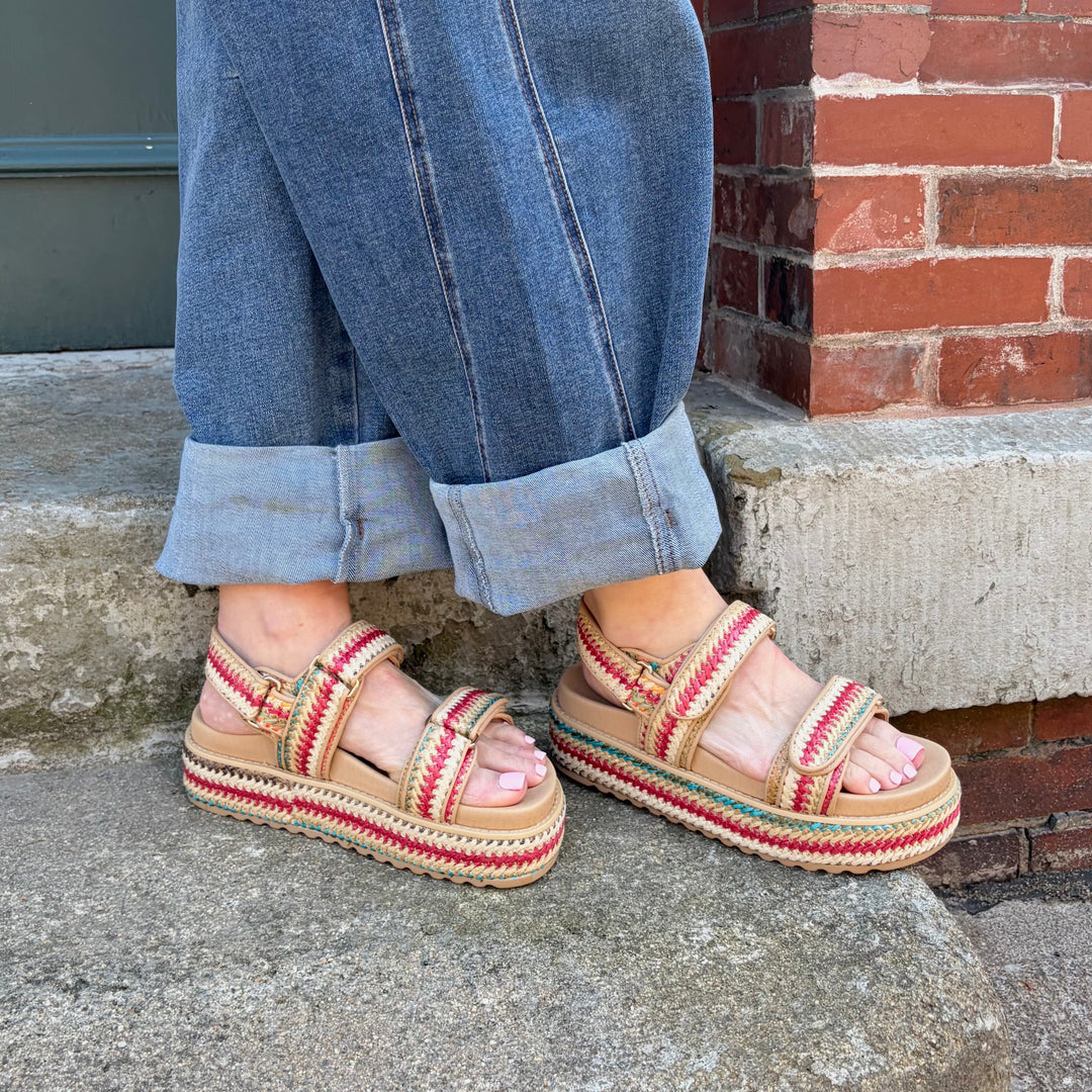 MOLLINI - BRIDGETT PLATFORM SANDAL IN NATURAL MULTI RAFFIA