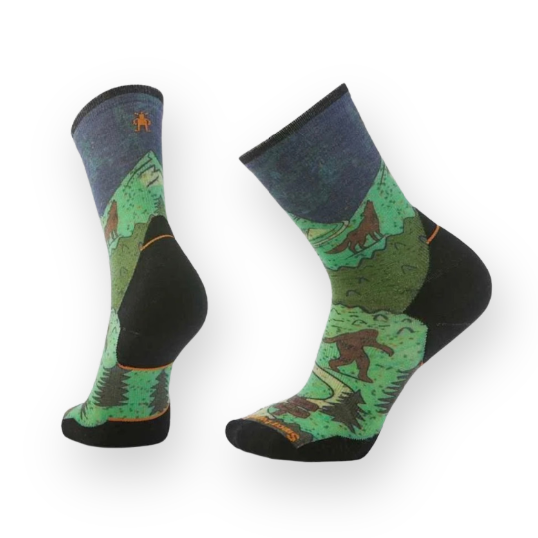 SMARTWOOL - TRAIL RUN TARGETED CUSHION NEATURE PRINT CREW SOCK IN TWILIGHT BLUE