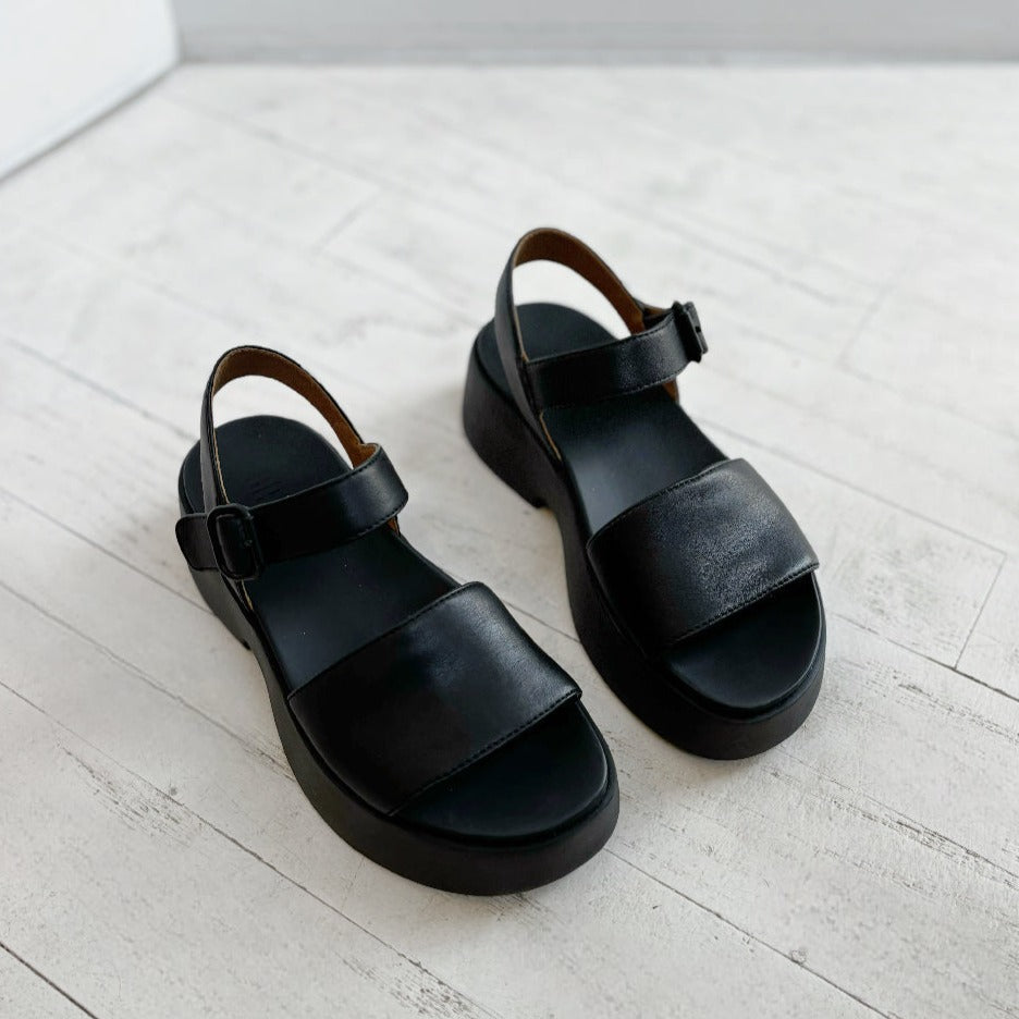 CAMPER - TASHA SANDAL K201659-001 IN BLACK LEATHER