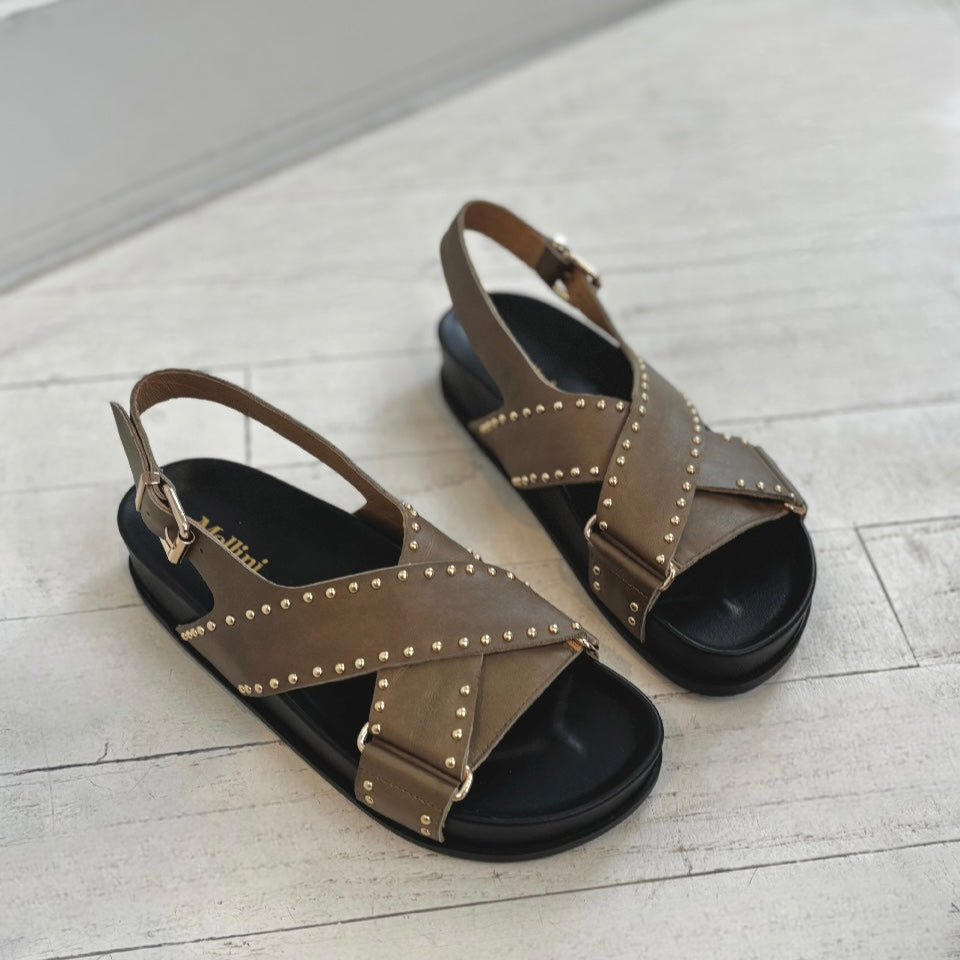 MOLLINI - CANSI SANDAL IN KHAKI LEATHER