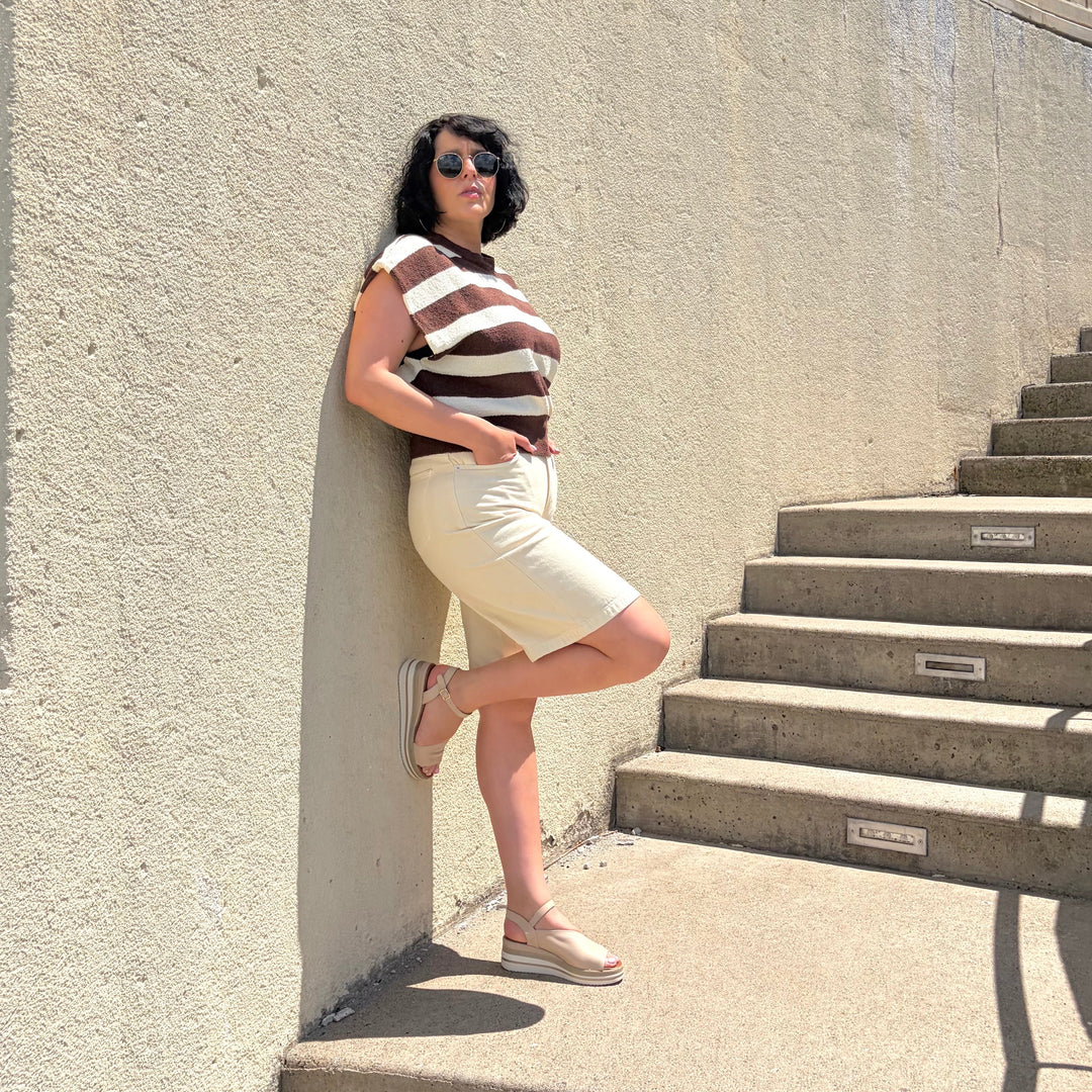 BUENO - CARMELA SANDAL IN CREAM LEATHER