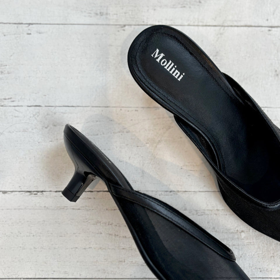MOLLINI - CELEB MULE IN BLACK MESH