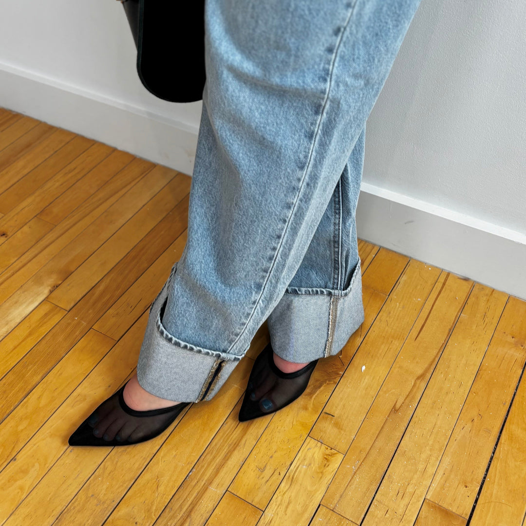 MOLLINI - CELEB MULE IN BLACK MESH