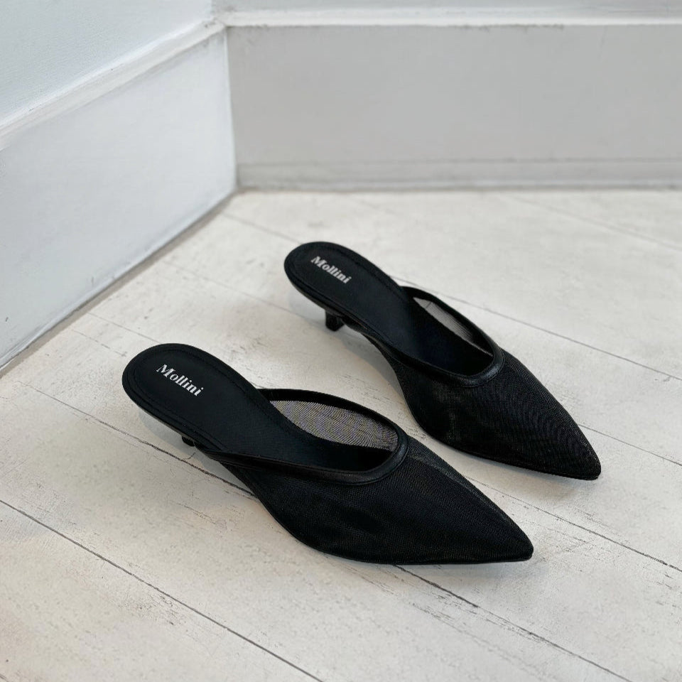 MOLLINI - CELEB MULE IN BLACK MESH